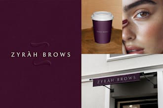 create minimal elegant logo with branding kit