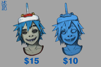 draw your in gorillaz  inspired art style