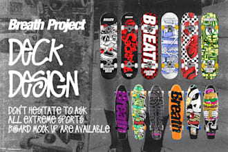design amazing illustration for skateboard deck