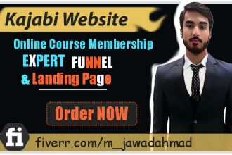 design kajabi expert website, clickfunnels, kartra, groove funnels landing pages