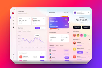 design dashboard ui ux, web app crm admin panel in figma
