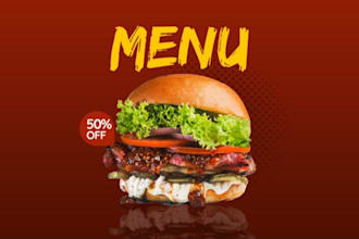 design special restaurant menu and food flyer in 1 day