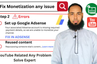 fix youtube monetization issues, adsense problem