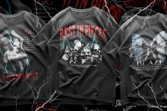 create streetwear t shirt design with vintage style also