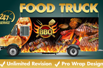 design food truck wrap, food truck, food trailer wrap, food caravan, food camper