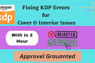 fixing KDP rejection issues for book cover and interior
