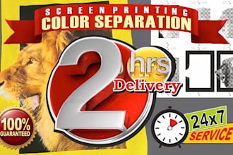 screen print vectorize dtf halftone cleanup cmyk simulation color separation