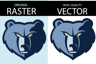 vector tracing, trace, redraw convert logo raster to vector