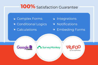 create forms using google forms, survey monkey, wufoo