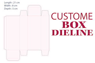 create dieline, die cut line for box packaging design