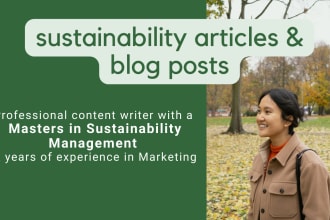 be a sustainability, circular economy, and sdg writer