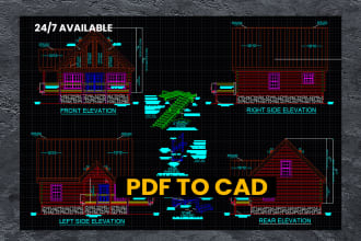 convert image, blue print,jpg,sketch pdf to cad, redraw floor plans