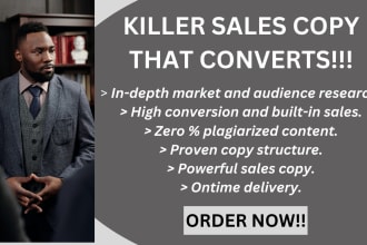 provide high converting sales copy and copywriting that sells instantly