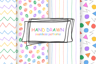 make vector seamless hand drawn childish pattern, backgrounds