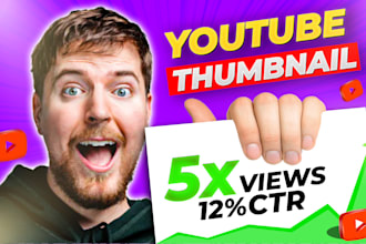 design amazing, eye catchy clickbait thumbnail for youtube or facebook in 3 hrs