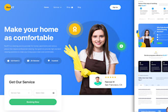 build cleaning service website, house, office cleaning, booking koala website