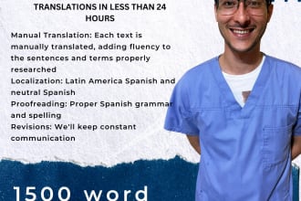 translate english into spanish and viceversa fast delivery