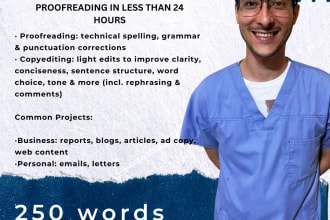 proofread and copy edit in english or spanish