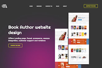 design ebook website, book author website, ebook landing page, ebook salesfunnel