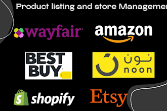 upload or add products on wayfair, amazon, shopify, noon