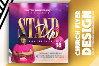 create pro online church flyer design in less than 12 hours