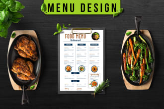 design restaurant menu design, food menu, and flyer