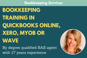 provide 1 hour of bookkeeping training in xero, myob, quickbooks or wave
