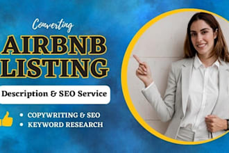 copywrite powerful SEO optimize airbnb listing description