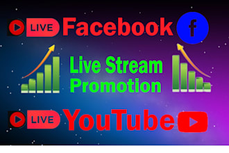 do organically facebook and youtube video live stream promotion
