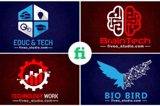 do modern tech, crypto, security, website and technology logo design