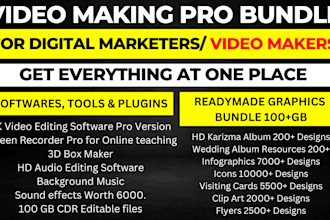 provide you video making pro bundle that will help you in video marketing