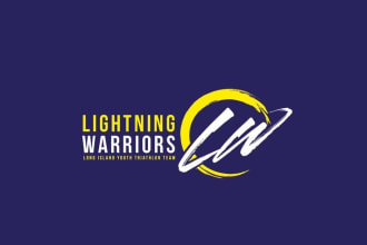 design the lightning warriors triathlon team modern logo