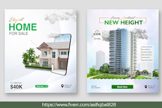 design real estate banners and social posts designs