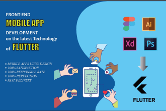 develop flutter app UI for your figma or adobe xd design