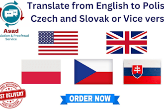 translate between english, polish, czech, slovak with native