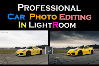 car photo edit in lightroom and retouch