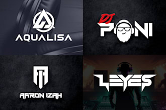 design dj music, producer studio record, edm, rave, music producer logo