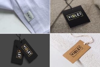 design clothing tag, shirt tag, hang tag, neck tag or label