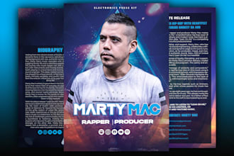 design your premium epk, press kit, media kit, portfolo
