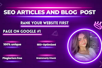 do SEO article writing, blog post writing and content writing