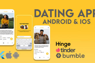 develop dating app clone like tinder, hinge, and bumble for android and ios