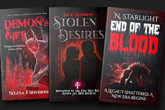 design professional dark horror and crime theme book cover