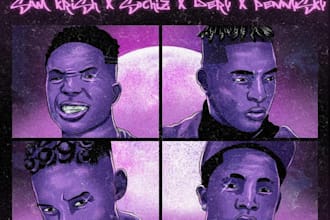 make a well detailed cartoon artwork for your next song