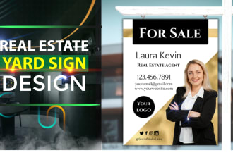 do eye catching real estate yard sign design