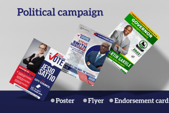 make awesome political campaign poster, flyer, and endorsement card design