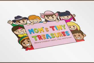 be make childcare, daycare, kids and education creative logo