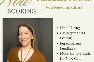 provide professional line editing and beta feedback for your novel