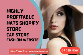 design a highly profitable hat shopify store cap store hat store fashion website