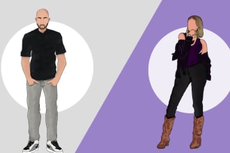 make vector art for t shirt, logo, sticker, book cover,2d animation character