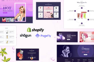 design and set up your shopify website,landing page for health, beauty, cosmetic